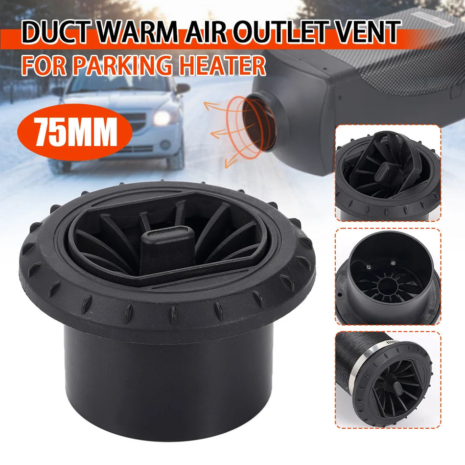 Diesel Parking Heater Exhaust Port Rotatable Ducting Connector Nylon, 75mm