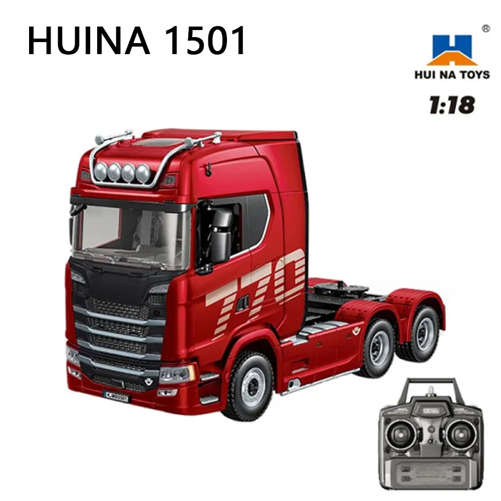 Huina 1501 770S Alloy Tractor 19CH RC Truck - 19-Channel Realistic Light And Sound