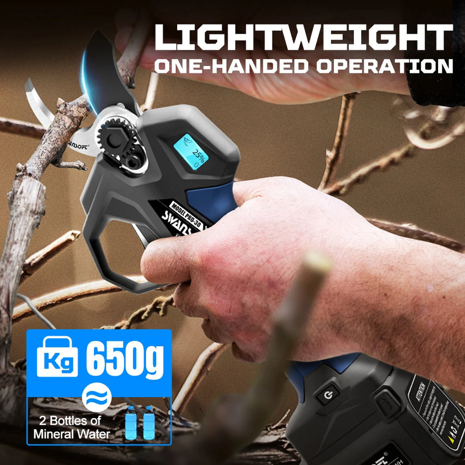 Cordless Pruning Shears 30mm, Brushless Electric with Lithium Ion Battery
