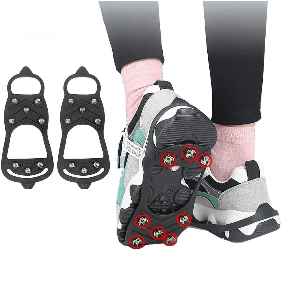8 Teeth Anti-Slip Ice Grippers for Shoes - Winter Crampons