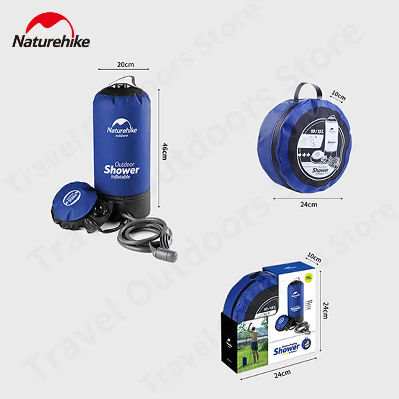 Naturehike Outdoor Shower Bag - Ultralight 11L PVC Water Storage with Foot Pump
