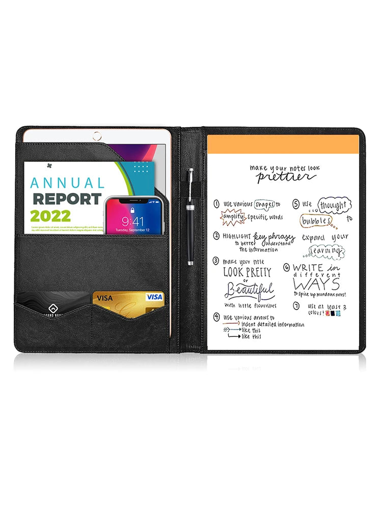 Multifunctional A4 Conference Folder | Leather Document Organizer 2024 black 1