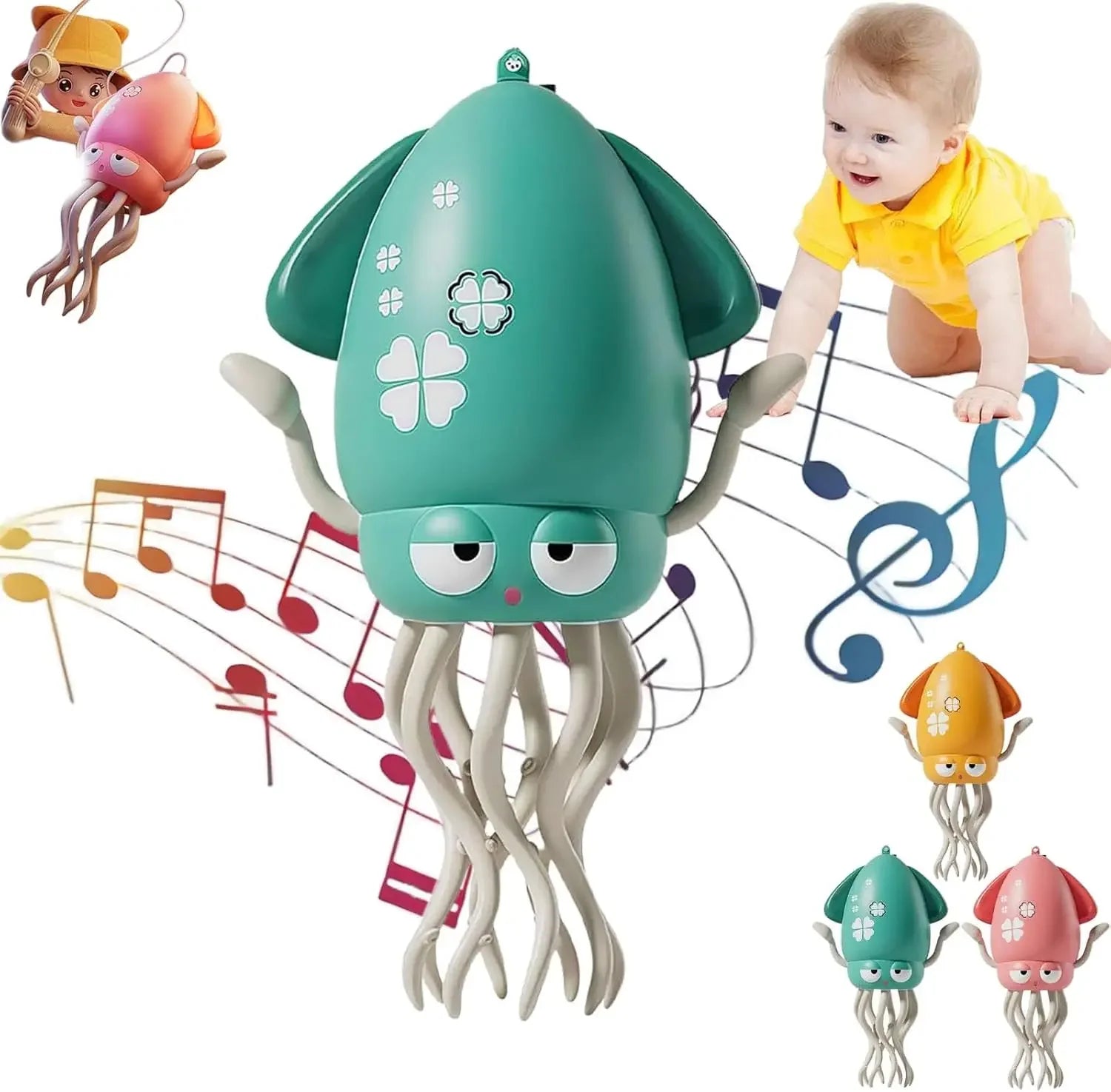 Funny Electric Crawling Octopus &ndash; Interactive Stress Relief Gift Green 1 / OneSize