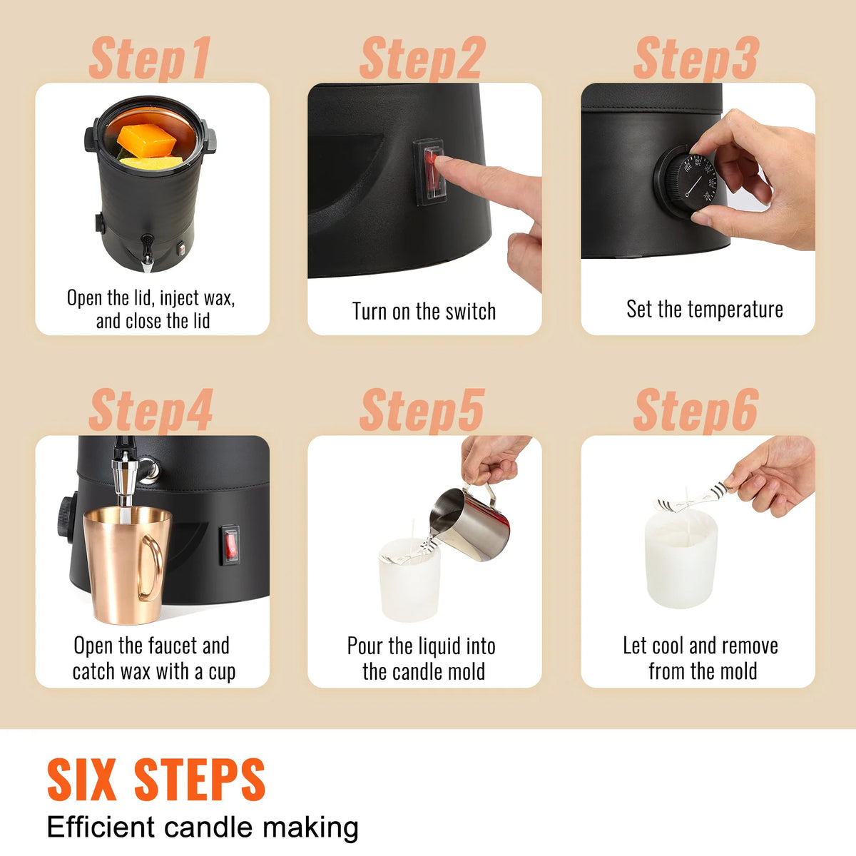 SucceBuy Wax Melter 6.5L/10L &ndash; 9-Level Temperature Control