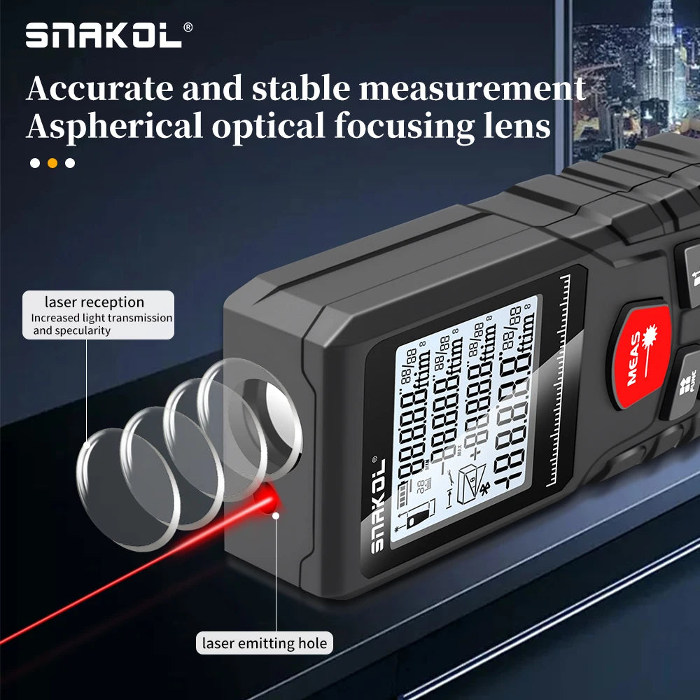 SNAKOL Professional Laser Distance Meter with Range Options up to 120m