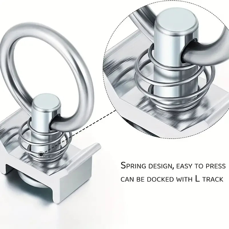 Durable 19.7" Aluminum L Track Rail with Stainless Steel Studs &amp; End Caps for Secure Tie-Downs