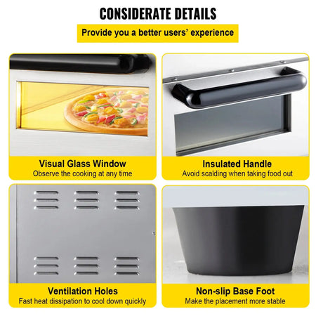 Countertop 14 Inch Double Deck Pizza Oven Pro