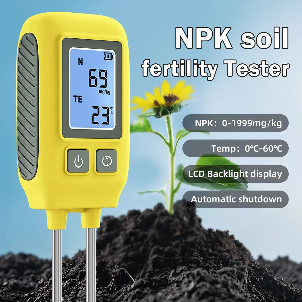 4 In 1 Soil Tester &ndash; Backlit LCD NPK Meter For Garden Farm