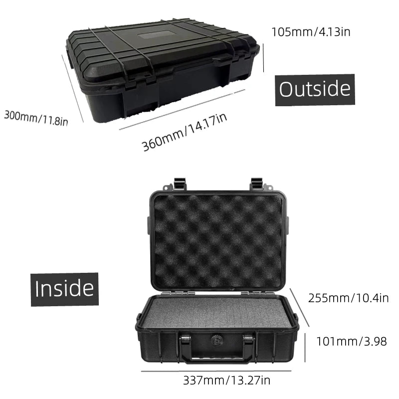 ABS Plastic Hard Carry Case Tool Box &ndash; Shockproof Storage 360x300x105mm