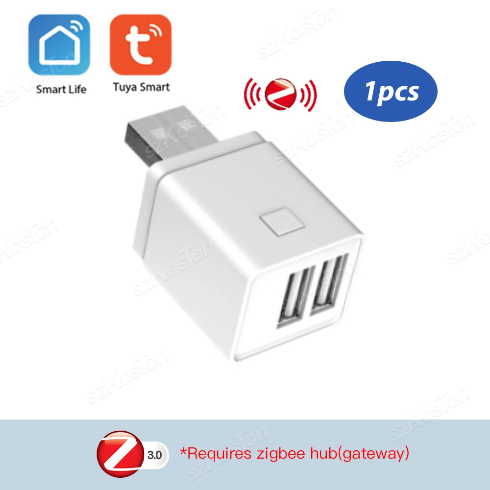 Tuya WiFi/Zigbee Smart USB Adapter with App Control and Voice Assistance zigbee-2USB Ports