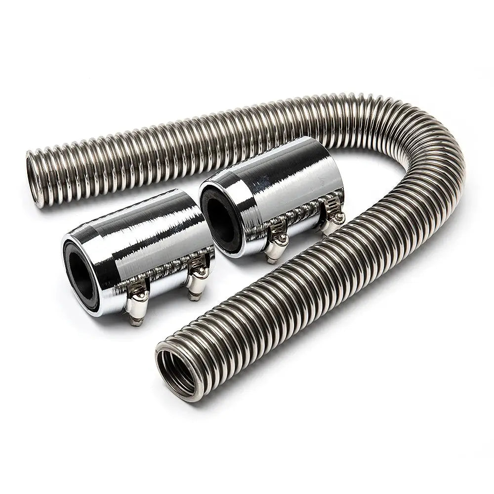 24" 36" 48" Radiator Hose Kit, Stainless Steel Radiator Flexible Coolant Water Hose Kit with Cap Clamp by InterCyprus Trading Ltd