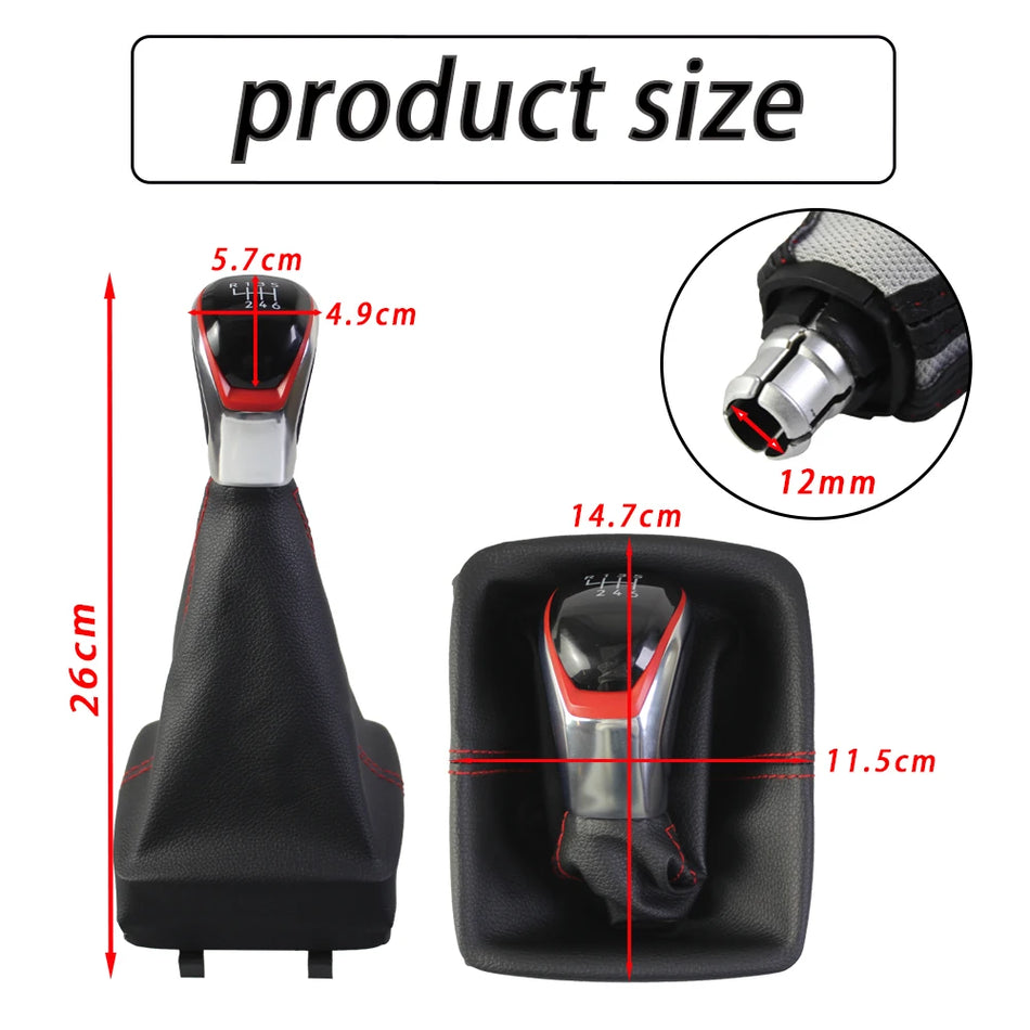 Pomello del cambio VW Polo 2002-2009 con stivale in pelle e collare