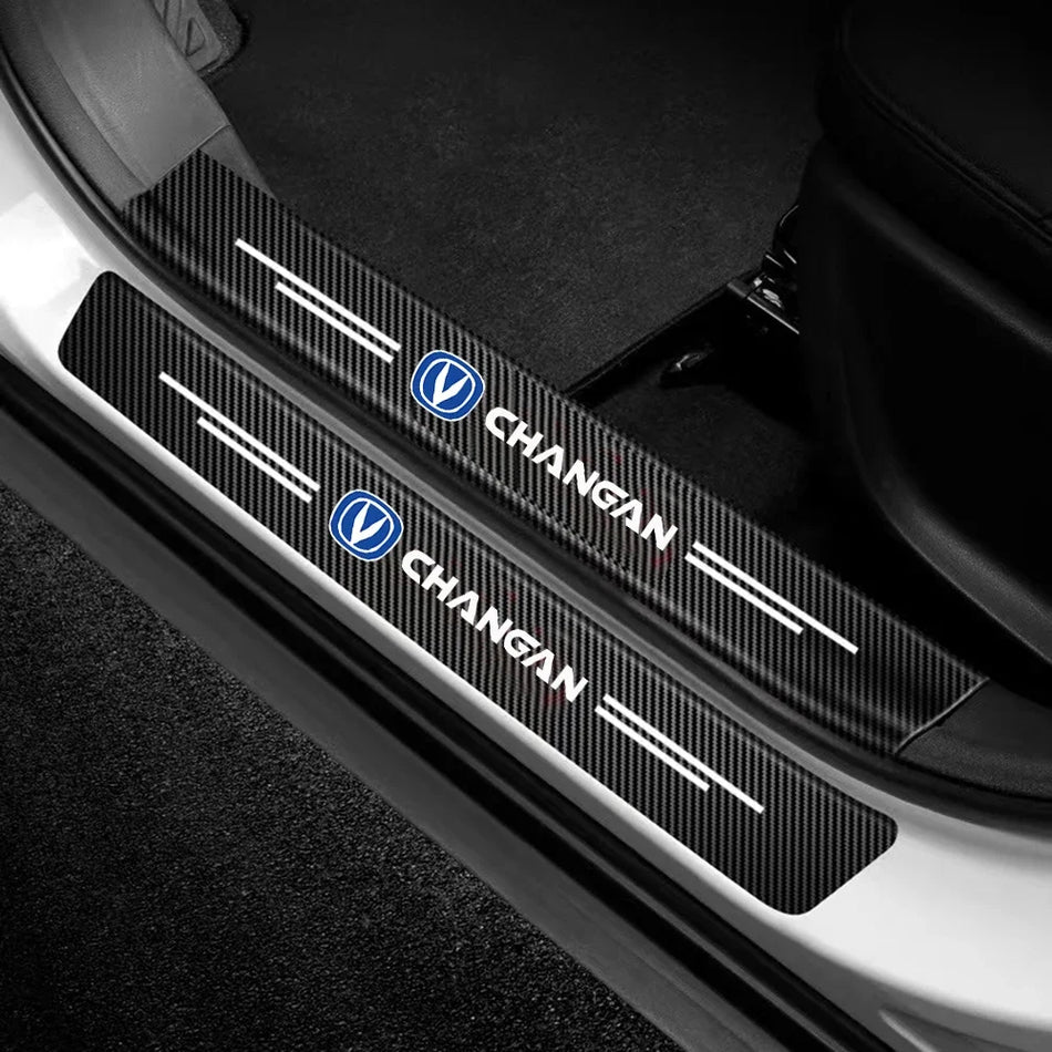 4 Piece Carbon Fiber Car Door Sill Protectors For Changan