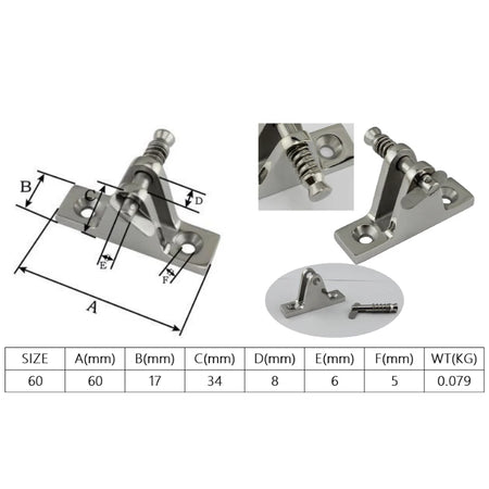 Deck Hinge 002 &ndash; Durable Stainless Steel 316 Construction
