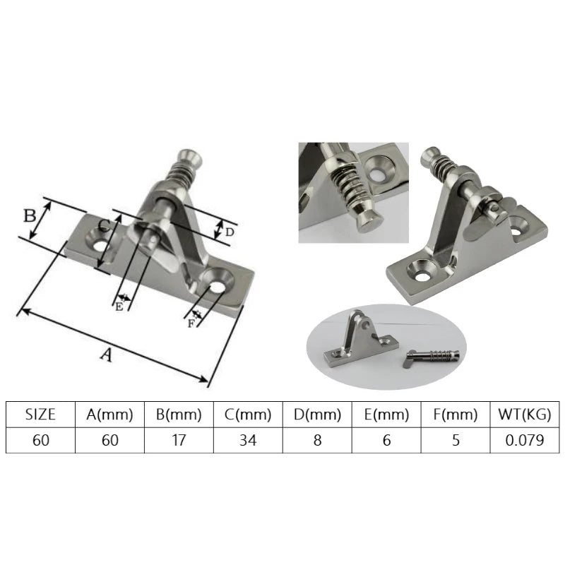 Deck Hinge 002 &ndash; Durable Stainless Steel 316 Construction
