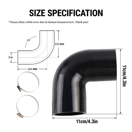 PIKBUK High Quality 76mm 64 57 51mm 90 Degree 3 inch 2.5 2.25 2 inch Hose Elbow Silicone Hose Pipe Intercooler Coupler Turbo by InterCyprus Trading Ltd