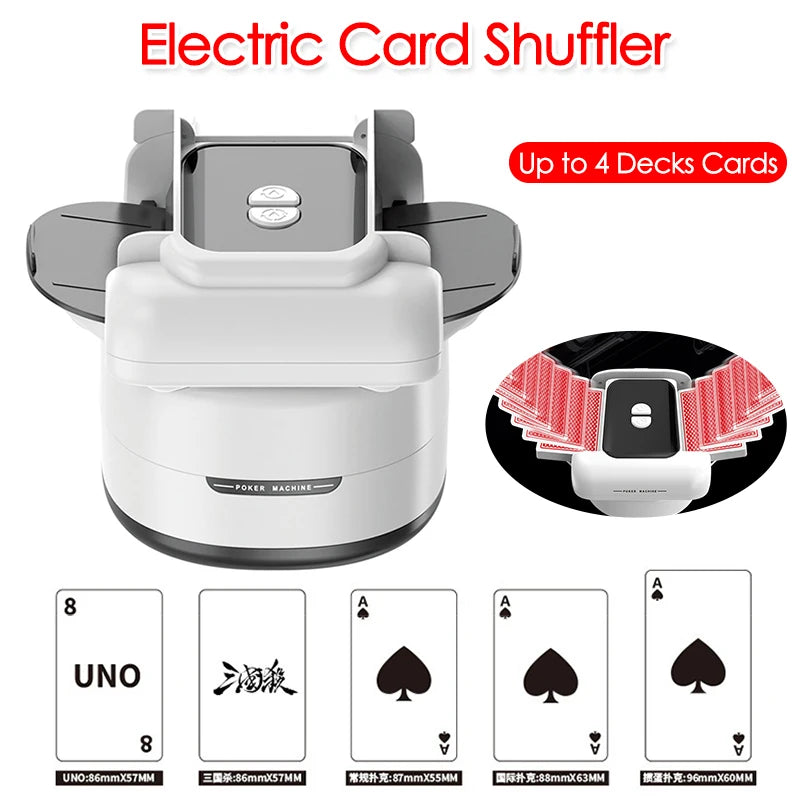 4 Deck Automatic Card Shuffler, Type-C Rechargeable Electric Mixer For Home Games