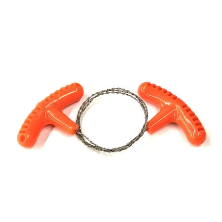 Portable Stainless Steel Wire Saw with Finger Handle for Outdoor Adventures red