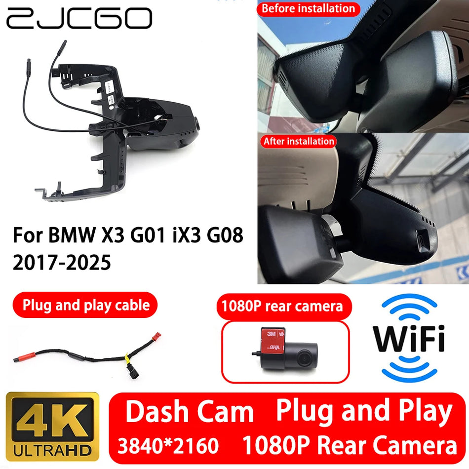 Dash Cam 4K Front and Rear for BMW X3 G01 and iX3 G08
