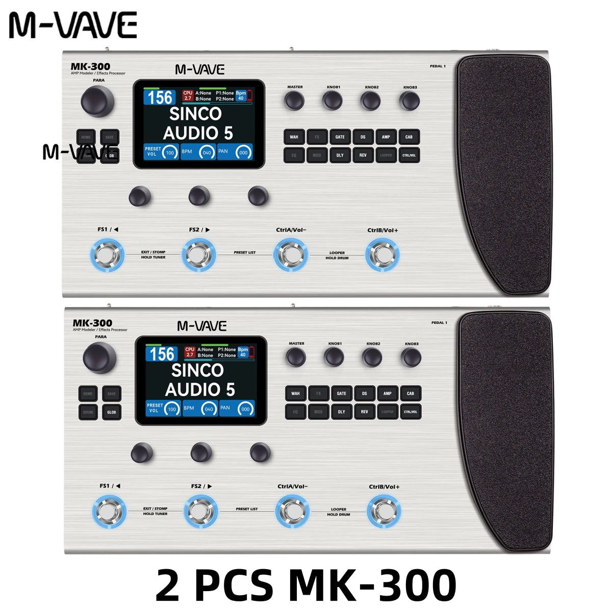 M-VAVE MK-300 All-In-One Guitar Processor &ndash; AI Tone Shaping MK-300 2PCS