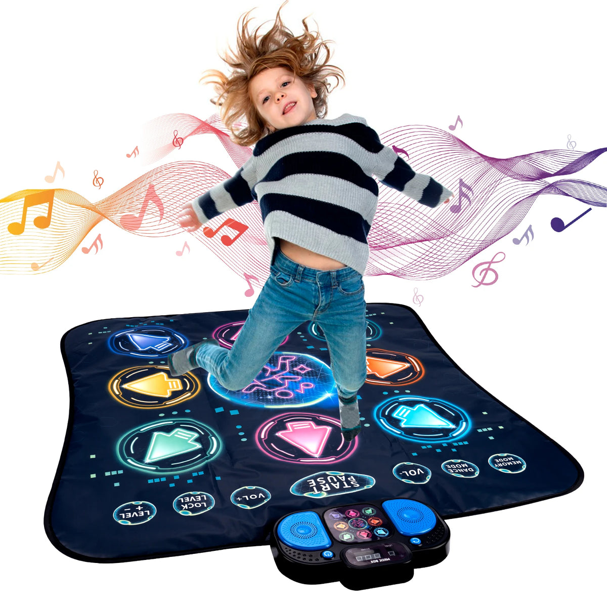 Dancing Blanket 106x80CM &ndash; Interactive Educational Dance Mat for Kids Single Black