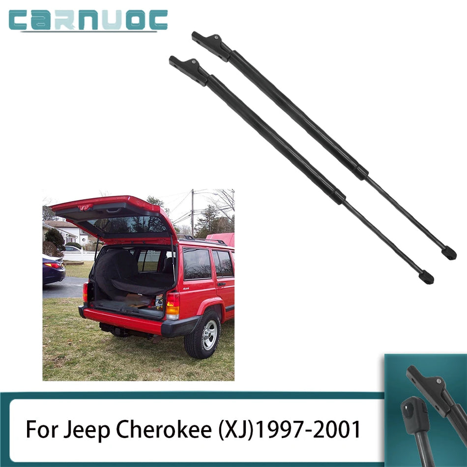 Tailgate Gas Struts 2-Piece Set for Jeep Grand Cherokee Rear Trunk Black Finish Steel Construction