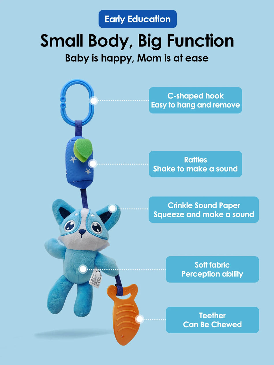 Jucărie Pandantiv din Ratan Moale pentru Cărucior de Bebeluş Nou-născut, Sensorială