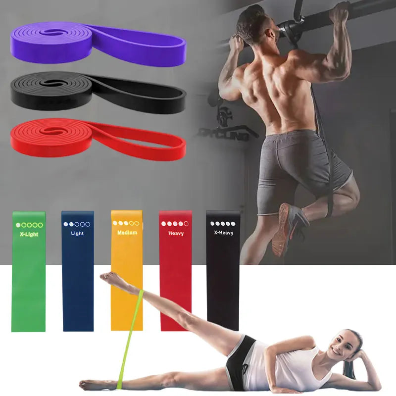 Conjunto de Faixas de Tensão em Látex de 8 Peças para Yoga, Fitness, Tonificação dos Músculos do Peito, Pull-Up
