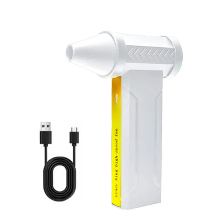 160000 RPM Electric Air Blower - USB Rechargeable High-Speed Turbo Fan White