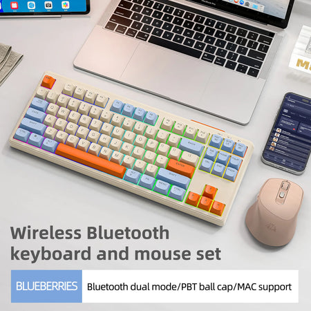 M87 Wireless Keyboard Gaming - Dual Mode Bluetooth RGB Blueberry Kit