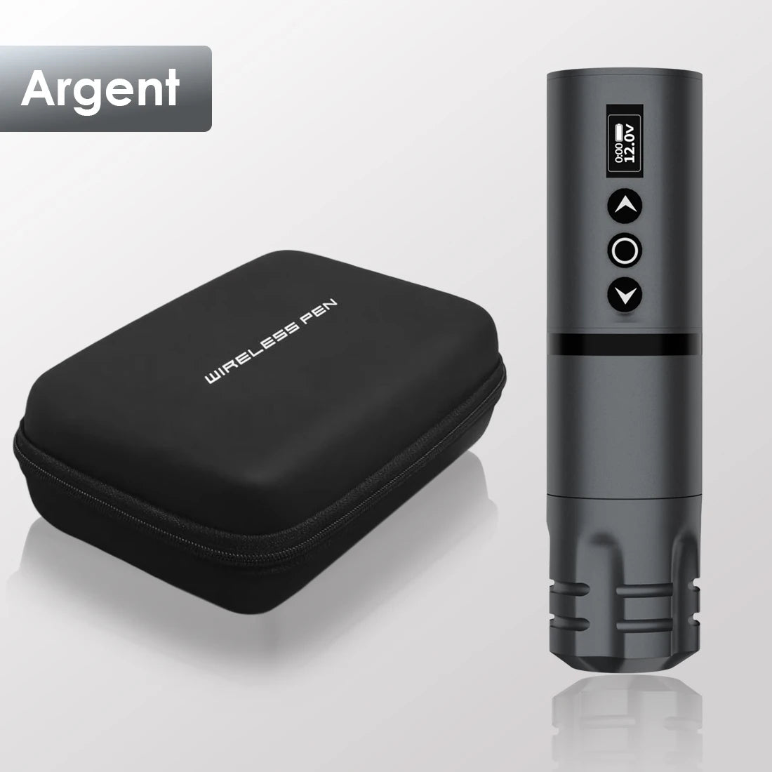 Wireless Tattoo Pen With 1800mAh Battery &ndash; LED Screen Argent