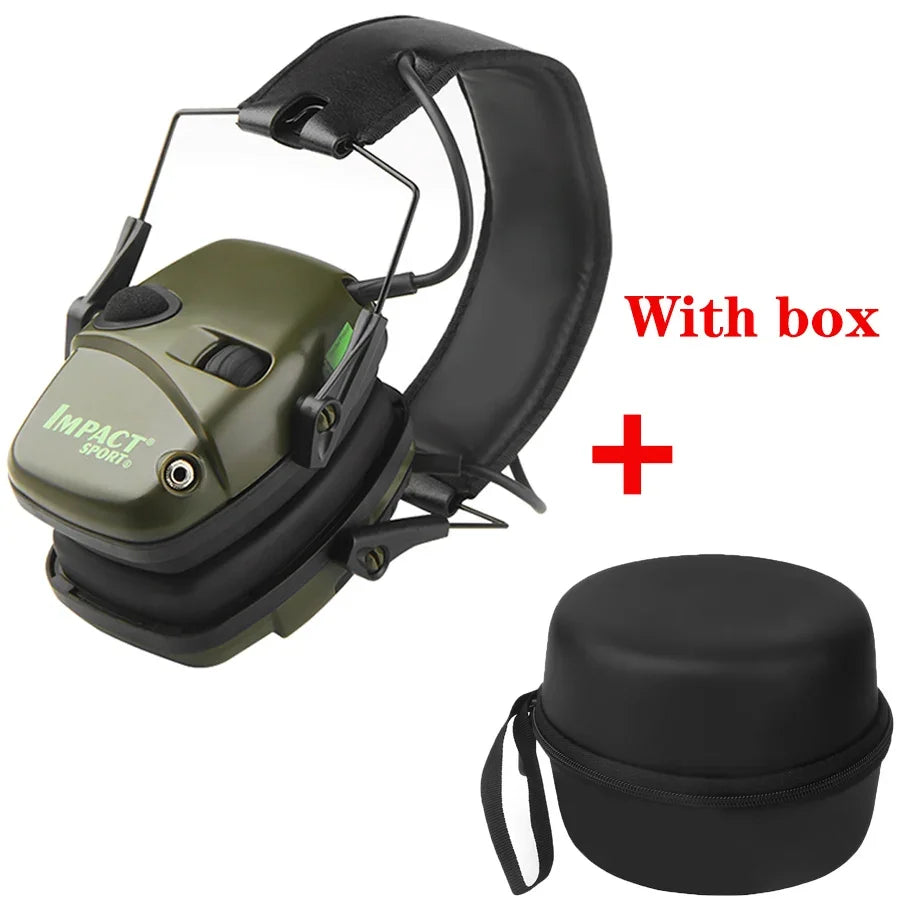 Outdoors Tactical Shooting Earmuff &ndash; Sound Amplification 1PCS Green with box