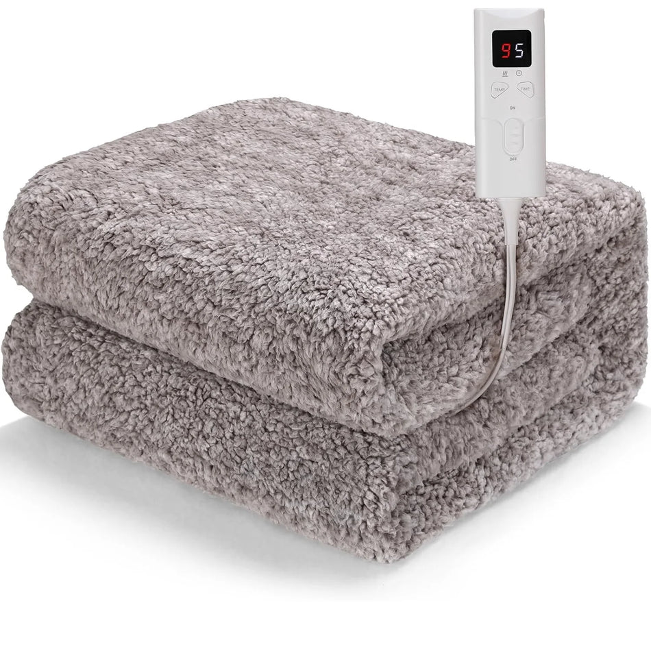 Pătură electrică din lână de miel 130x180 cm oprire automată 9 temperaturi