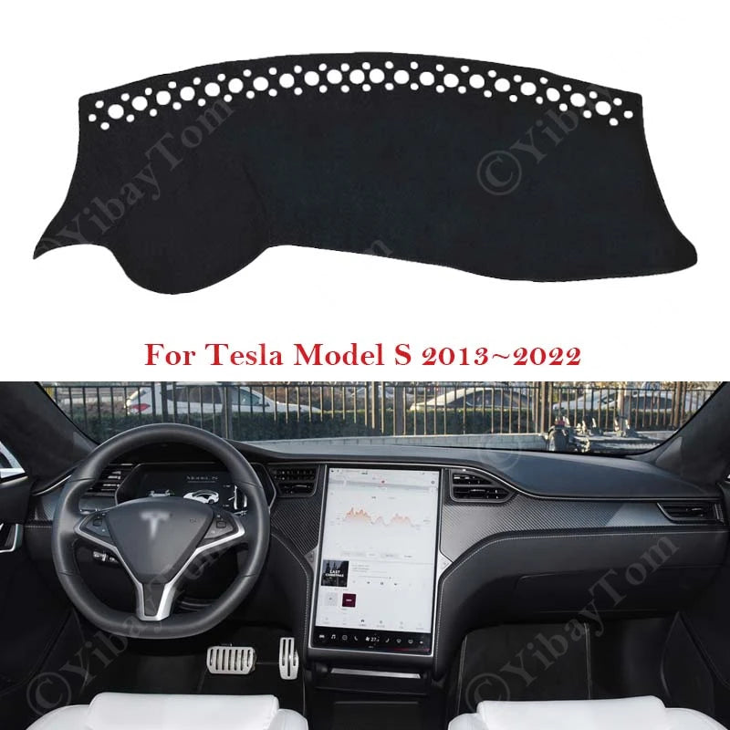 Kojelaudan suojus polyesteristä Dashmat Tesla Model S 2013-2022