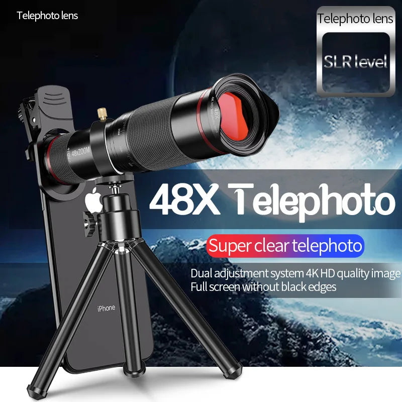 48x Super Telephoto Zoom Mobile Phone Lens &ndash; With Tripod