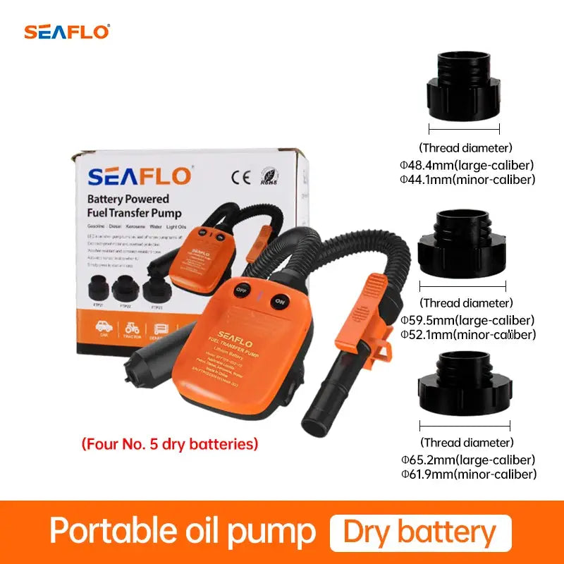 Electric Fuel Transfer Pump, 2 Battery Versions: Lithium Rechargeable or Dry Battery, Automatic Pump for Car, Boat, RV by InterCyprus Trading Ltd
