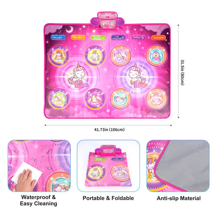 106x80cm Kids Dance Mat Bluetooth Light - Two Players