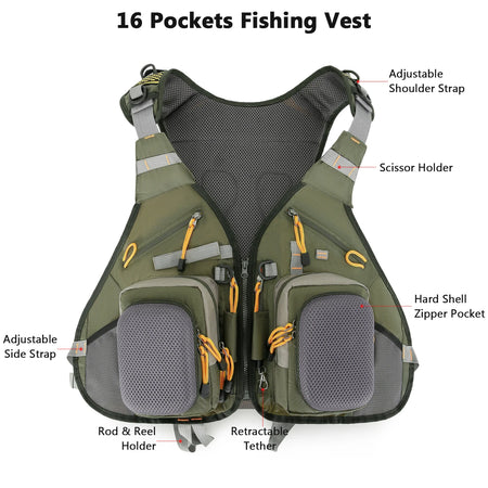 LIXADA 16 Fishing Vest &ndash; Customizable Comfort And Straps