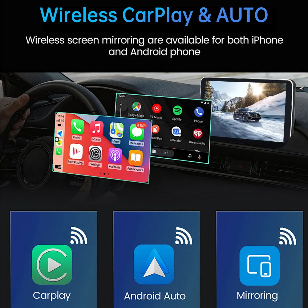 7-Inch Universal Car Radio Multimedia Player with GPS, Wireless CarPlay &amp; Android Auto