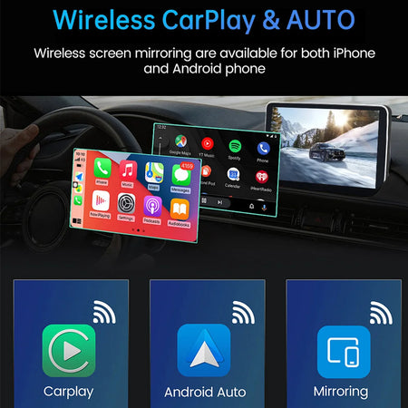 7-Inch Universal Car Radio Multimedia Player with GPS, Wireless CarPlay &amp; Android Auto