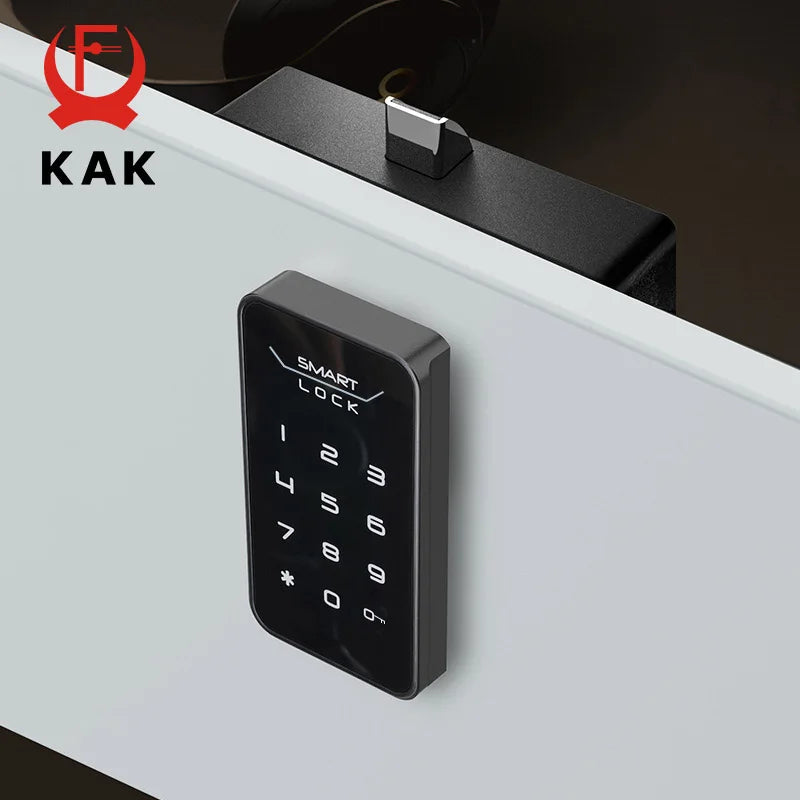 Svart digital lås med beröringslösenord utan nyckel