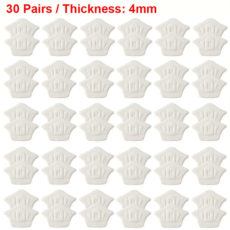 Insoles Patch Heel Pads &ndash; Comfortable Memory Foam Cushion 30pairs-Beige-4mm / One size