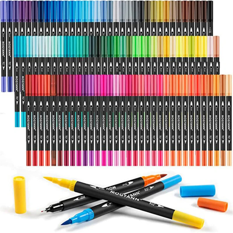 12-120 Colors Art Markers Set &ndash; Dual Tip Brush Pens