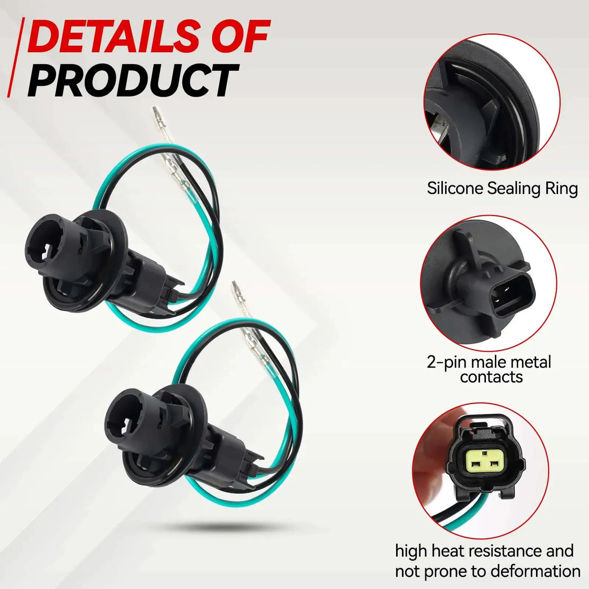 Front Bumper Bulb Socket with Wire Harness for Land Rover Discovery Defender Rear Tail Fog Light Base Connector XBP100180 by InterCyprus Trading Ltd