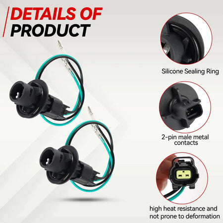 Front Bumper Bulb Socket with Wire Harness for Land Rover Discovery Defender Rear Tail Fog Light Base Connector XBP100180 by InterCyprus Trading Ltd