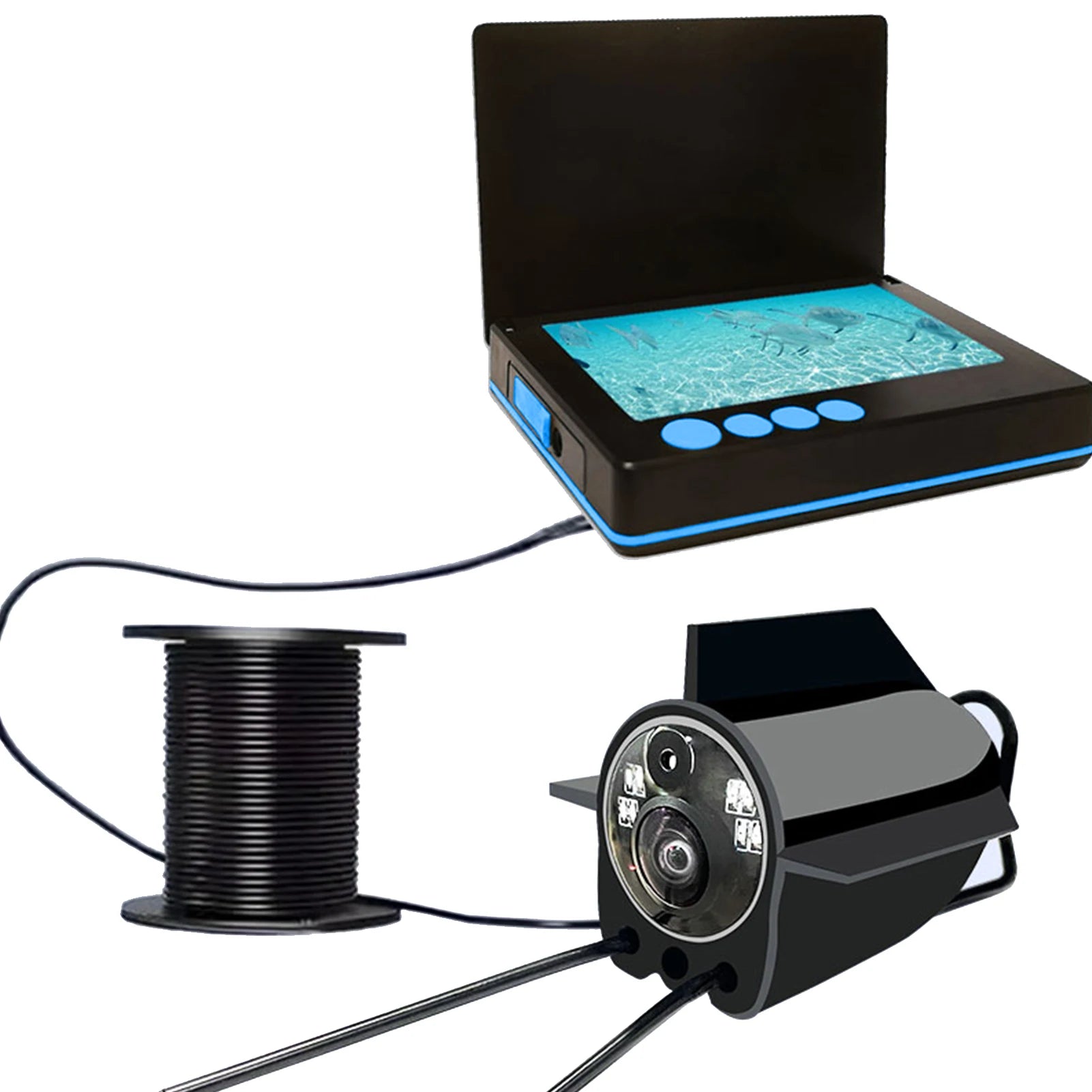 1080P Underwater Fish Finder Camera with Night Vision &amp; 4.3" Screen