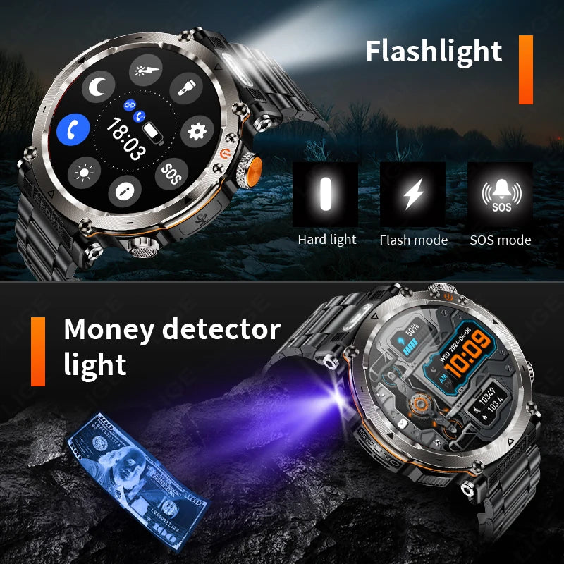 Outdoor Smart Watch Men LED Flashlight &ndash; Long Battery Life