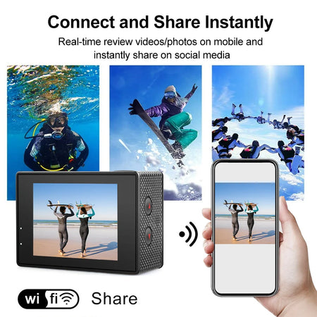 Action Camera 4K 60fps &ndash; Waterproof and Remote Control Function