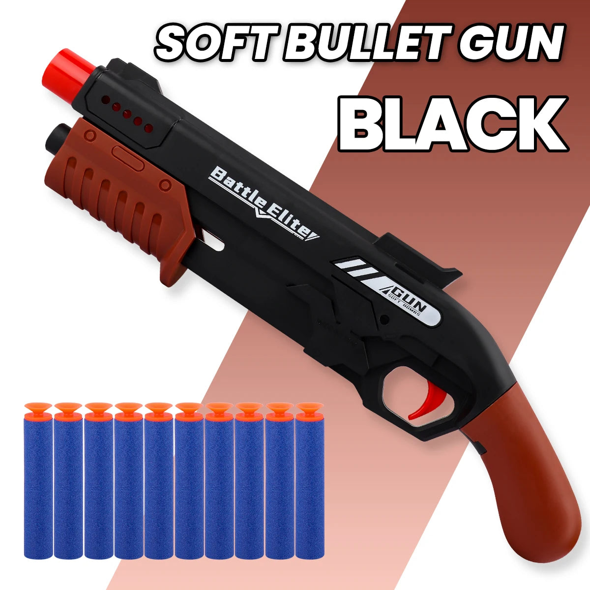 Kids Soft Bullet Blaster Toy Gun black