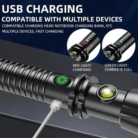 Baseball Bat LED Self-Defense Flashlight &ndash; Telescopic Zoom